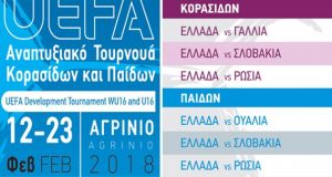 Τουρνουά Κορασίδων Κ16 στο Αγρίνιο: Ελλάδα (0-2) Γαλλία στη πρεμιέρα