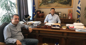 Συνάντηση του Θανάση Παπαθανάση με τον Δήμαρχο Αγρινίου, Γιώργο Παπαναστασίου