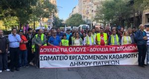 Μαζί με τους εργαζόμενους ο Δήμαρχος Πατρέων Κώστας Πελετίδης