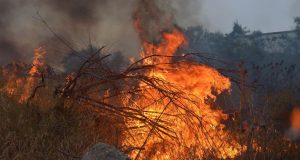 Μεγάλη πυρκαγιά μαίνεται στο Τρίκορφο Ναυπακτίας