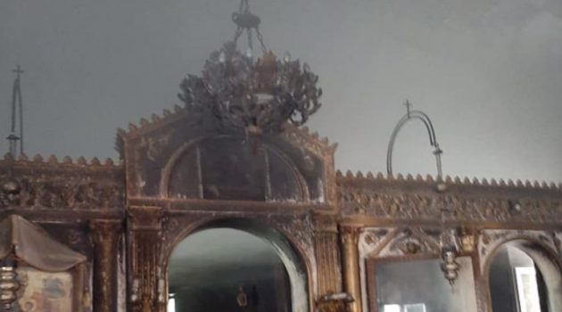Ιερά Μονή Κατερινούς στη Γαβαλού: Φωτογραφίες από το εσωτερικό μετά την πυρκαγιά
