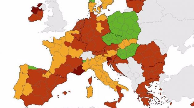 Χάρτης ECDC: Στο «πορτοκαλί» όλη η Ελλάδα