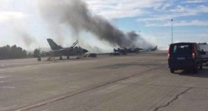 Πυρκαγιά στο Στρατιωτικό Αεροδρόμιο του Αράξου