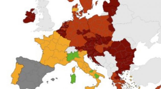 Χάρτες ECDC: Κοκκίνησε και πάλι ολόκληρη η Ελλάδα