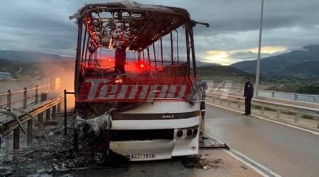 Αχαΐα: Σχολικό λεωφορείο τυλίχθηκε στις φλόγες λίγο πριν παραλάβει μαθητές (Video – Photos))