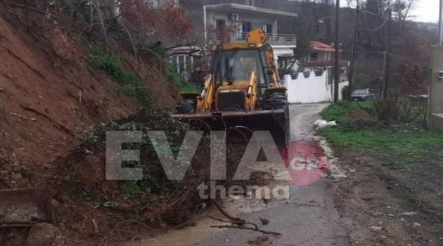 Βόρεια Εύβοια: Πολλά προβλήματα λόγω της κακοκαιρίας «Διομήδης» με κατολισθήσεις και πλημμύρες
