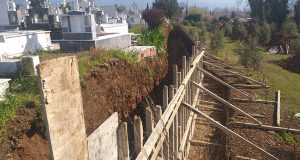Ξεκίνησε η κατασκευή τοιχίου αντιστήριξης στο Νεκροταφείο Παναιτωλίου (Photos)