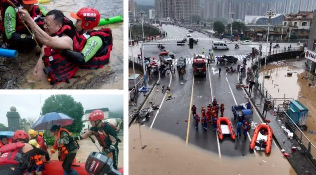 Κίνα: Πλημμύρες, κατολισθήσεις και πρωτοφανείς βροχές – Χιλιάδες απομακρύνθηκαν από τα σπίτια τους