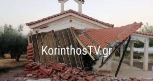 Κιάτο: Απίστευτο τροχαίο – Αυτοκίνητο «καρφώθηκε» σε Εκκλησία (Photos)