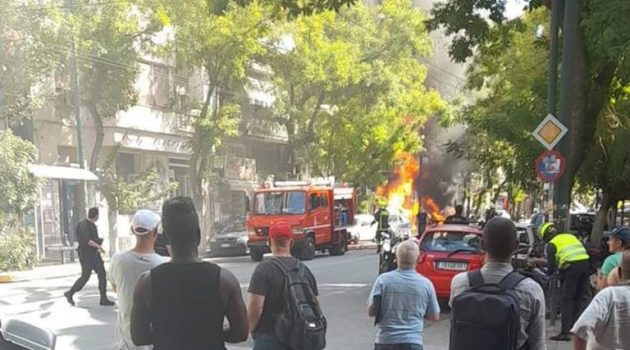 Φωτιά και εκρήξεις σε κατάστημα στην Αχαρνών (Photos)