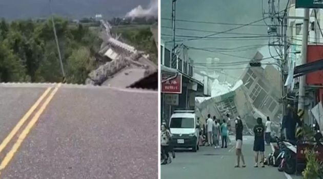 Ταϊβάν: Συγκλονιστικές εικόνες από τον σεισμό – Κατέρρευσαν δρόμοι και κτίρια (Videos)