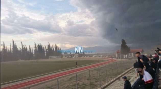 Ναύπακτος: Δείτε τη στιγμή που η σκόνη και οι άνεμοι αναστάτωσαν τα Γήπεδα (Video)