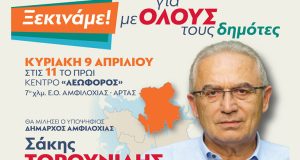 Υποψήφιος Δήμαρχος Αμφιλοχίας ο Σάκης Τορουνίδης