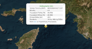 Σεισμός 4,6 Ρίχτερ στη θαλάσσια περιοχή της Ρόδου – Καθησυχαστικός…