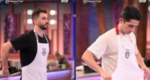 Στο «MasterChef 2025» ο Κεφαλονίτης Βασίλης Φέρρος και ο... Μεσολογγίτης Κλεό Ιμπραχίμι είναι ασφαλείς αφού έβγαλαν τη μαύρη ποδιά!