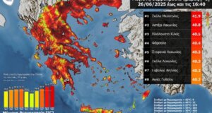 Καιρός ήταν να αναφερθούμε στον πρώτο καύσωνα του 2025 πάνω από 40 βαθμούς Κελσίου σε Γαβαλού και Αγγελόκαστρο.