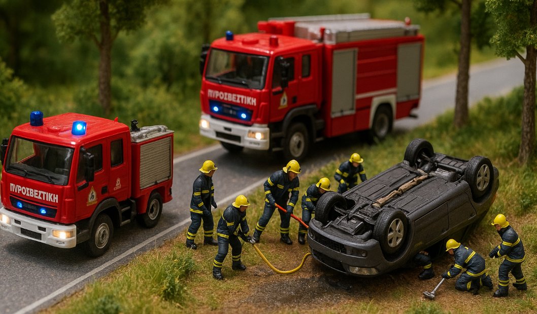 Στην Αμβρακία Οδό το μεσημέρι της 10ης Ιουλίου αναποδογύρισε Ι.Χ. μετά από σοβαρό τροχαίο, κινητοποιήθηκε η Πυροσβεστική Αμφιλοχίας