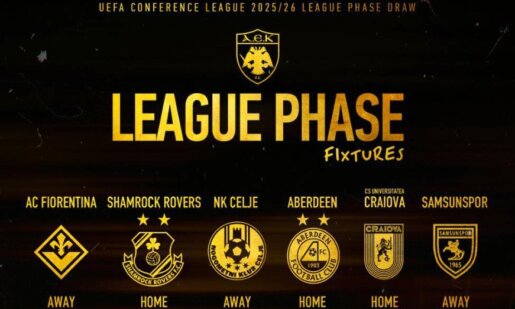 Η Α.Ε.Κ. για τη πρώτη φορά στη League Phase της UEFA Conference League με Φιορεντίνα, Σαμσουνσπόρ κι άλλες 4!