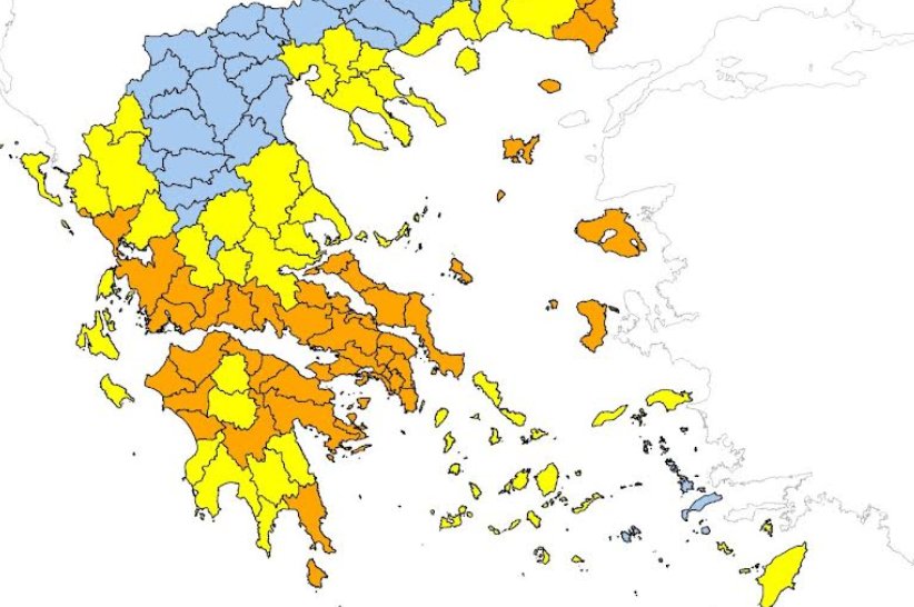 Στην Περιφέρεια Δυτικής Ελλάδας και τη Δευτέρα, 11 Αυγούστου αναμένεται πολύ υψηλός κίνδυνος πυρκαγιάς.
