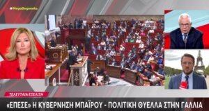 «Σεισμός» και μάλιστα... Πολιτικός στη Γαλλία αφού πριν από λίγο έγινε γνωστό πως «έπεσε» η Κυβέρνηση του Φρανσουά Μπαϊρού!