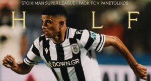 Τέλος 1ου Ημιχρόνου για την 4η Αγωνιστική της SL1  - Π.Α.Ο.Κ. (0-0) Παναιτωλικός με τους Γηπεδούχους να έχουν 78% κατοχή και 5 τελικές.