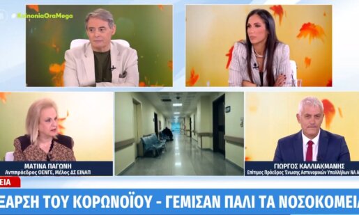 Η Ματίνα Παγώνη ως Αντιπρόεδρος Ο.Ε.Ν.Γ.Ε. και Μέλος Δ.Σ. Ε.Ι.Ν.Α.Π. μίλησε στην εκπομπή «Κοινωνία Ώρα Mega» για την έξαρση της γρίπης και του κορωνοϊού.