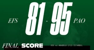 Για την 5η Αγωνιστική της Euroleague Basketball ο Παναθηναϊκός επικράτησε με 95-81 της Αναντολού Εφές, όμως ο τραυματισμός του Παπαγιάννη στο γόνατο επισκίασε τη νίκη του.