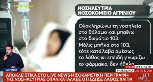 Στο Νοσοκομείο Αγρινίου σημειώθηκε άλλο ένα απίστευτο συμβάν αφού Νοσηλεύτρια έδωσε λάθος φάρμακο και η έγκυος γέννησε πρόωρα.