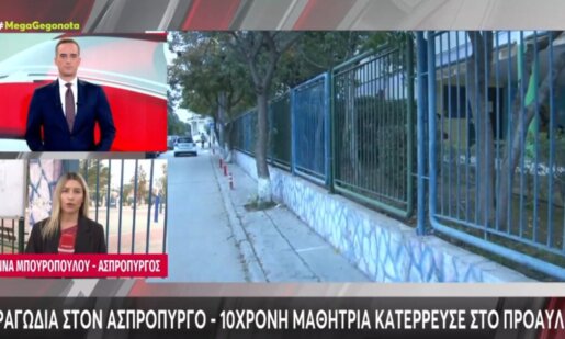 Ασύλληπτη τραγωδία σημειώθηκε στον Ασπρόπυργο την 31η Οκτωβρίου όταν 10χρονη κατέρρευσε στο προαύλιο του Δημοτικού Σχολείου που φοιτούσε.