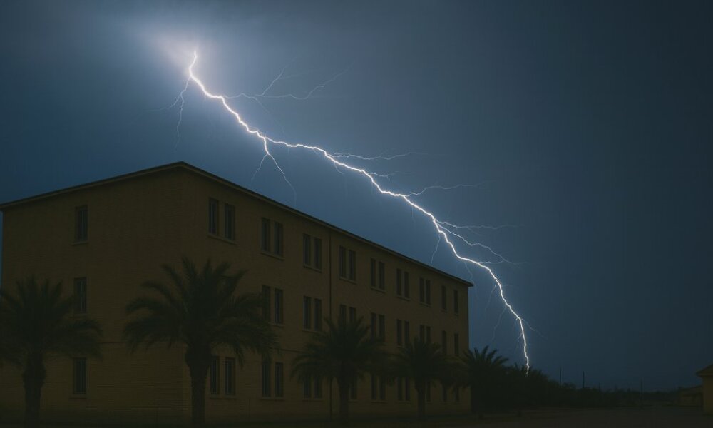 Στο Μεσολόγγι την Πέμπτη (27/11) κεραυνός έπεσε στο 2/39 Σύνταγμα Ευζώνων με αποτέλεσμα να μεταφερθούν στο Νοσοκομείο για προληπτικούς λόγους 4 άνδρες.
