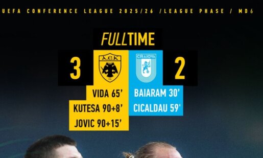 Για την 6η Αγωνιστική της League Phase του UECL η Α.Ε.Κ. έκανε άλλη μια τεράστια ανατροπή, αυτή τη φορά από 0-2 σε 3-2 κόντρα στην Ουνιβερσιτάτεα Κραϊόβα.