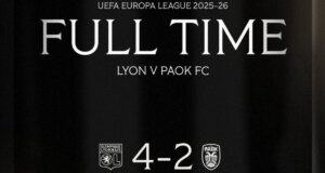 Για την 8η Αγωνιστική της League Phase του UEL ο Π.Α.Ο.Κ. το πάλεψε κόντρα στη Λυών αλλά ηττήθηκε - Αφιέρωσε και τα δύο γκολ στα θύματα της τραγωδίας!