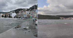 Στην Αμφιλοχία την Πέμπτη, 8 Ιανουαρίου 2026 η κακοκαιρία δημιούργησε διάφορα σκηνικά, όπως αυτό με τη θάλασσα που «βγήκε στη στεριά» λόγω θυελλωδών βοριάδων.