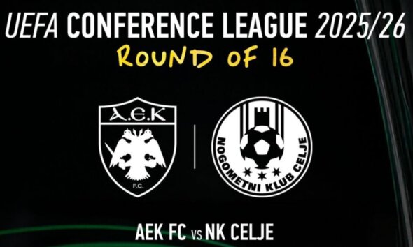 Για τους «16» του UECL η Α.Ε.Κ. αντιμετωπίζει 12 και 19 Μαρτίου την Τσέλιε και σε περίπτωση πρόκρισης στα Προημιτελικά με Σαμσουνσπόρ ή Ράγιο Βαγιεκάνο.