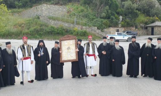 Από τη Δάφνη του Αγίου Όρους ξεκίνησε το πρωί της 30ης Απριλίου το ταξίδι για την Ιερή Πόλη του Μεσολογγίου η Ιερά Εικόνα της Παναγίας «Άξιον Εστί».