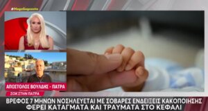 Η Πάτρα σε κατάσταση σοκ καθώς στο «Καραμανδάνειο» Νοσοκομείο βρίσκεται ένα βρέφος 7 μηνών το οποίο φέρει κάταγμα μηρού και τραύματα στο κεφάλι.