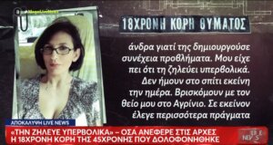 Άλλη μια Γυναικοκτονία που σοκάρει αυτή τη φορά στη Νέα Σμύρνη με τη νεαρή κόρη της άτυχης 45χρονης να λέει πως εκείνη την ημέρα βρισκόταν με τον θείο της στο Αγρίνιο.